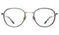 Front view of London Optical in White Tortoise/Rose Gold/Optical