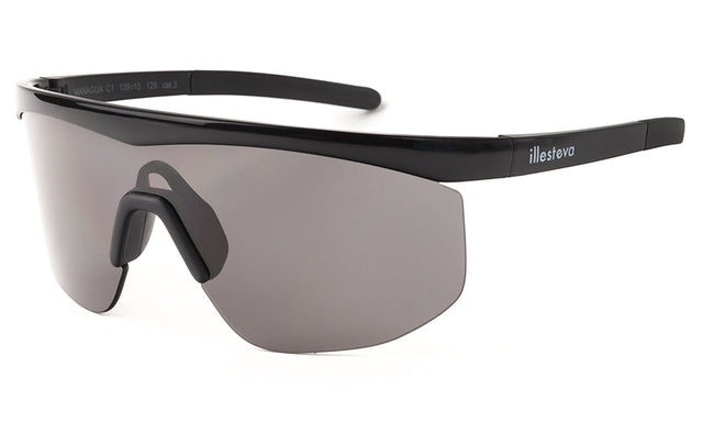 Managua Sunglasses side view in Black Grey