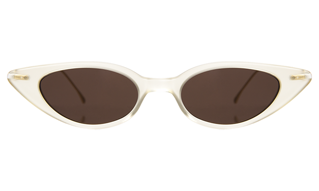  Marianne Sunglasses in Matte Champagne with Gold With Brown Flat Lenses