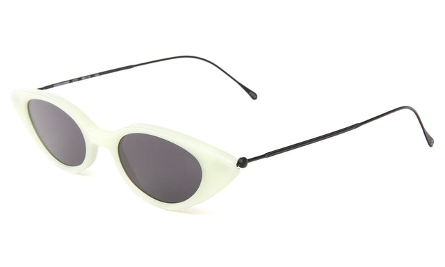 Marianne Sunglasses Side Profile in Mint / Matte Black / Grey Flat