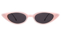 Front view of Marianne Sunglasses in Pale Pink/Gunmetal/Grey Flat