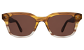 Front view of Melrose Sunglasses in Golden Cedar/Brown Flat