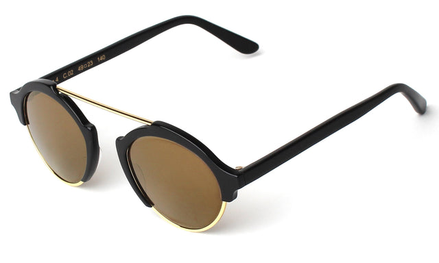 Milan IV Sunglasses Side Profile in Black Gold Mirror