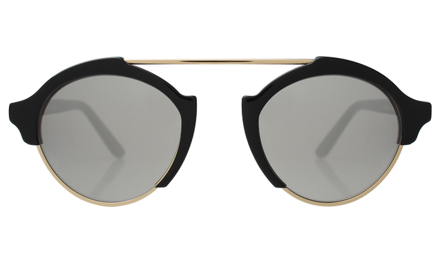 Milan IV Sunglasses in Black Silver Mirror