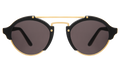 Front view of Milan Sunglasses in Matte Black/Gold/Grey