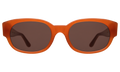 Front view of Montreal Sunglasses in Tangerine/Brown Flat