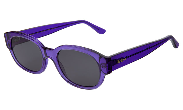 Montreal Sunglasses Side Profile in Violet / Grey Flat