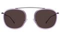 Front view of Mykonos Ace Sunglasses in Lilac/Gunmetal/Grey Flat