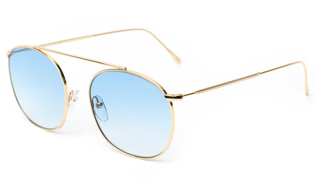 Mykonos II Sunglasses Side Profile in Gold / Blue Flat Gradient See Through
