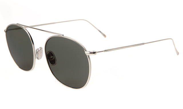 Mykonos II Sunglasses Side Profile in Silver / Olive Flat