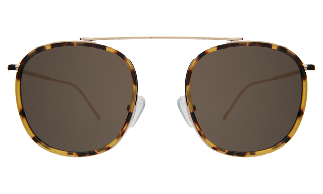 Mykonos Ace Sunglasses in Tortoise/Gold with Grey Flat