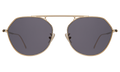Front view of Nicosia 57 Sunglasses in Gold/Grey Flat