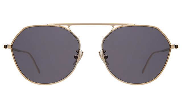 Nicosia 57 Sunglasses in Gold with Grey Flat