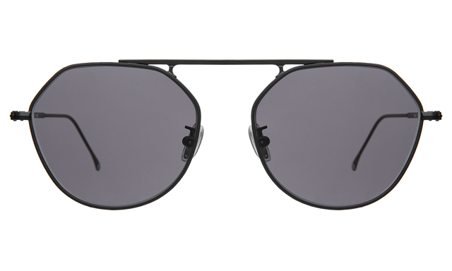 Nicosia 57 Sunglasses in Matte Black with Grey Flat