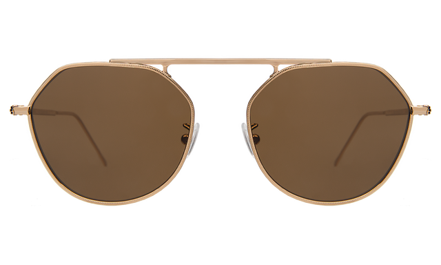 Nicosia Sunglasses in Rose Gold with Brown Flat