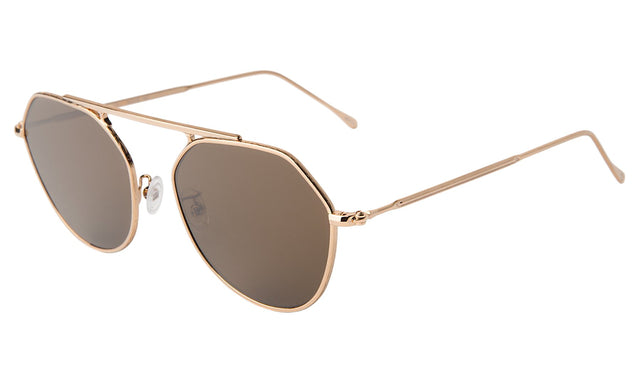 Nicosia Sunglasses Side Profile in Rose Gold / Brown Flat