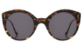 Front view of Palm Beach Sunglasses in Tortoise Stripes/Grey