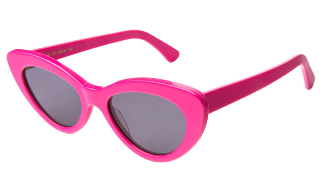 Pamela Sunglasses side view in Hot Pink / Grey Flat