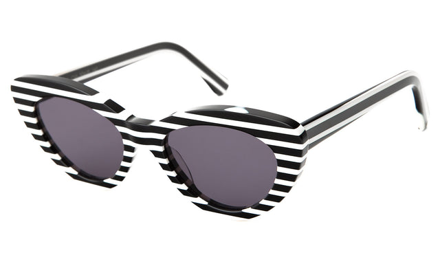 Pamela Sunglasses side view in Candy Stripe / Grey Flat