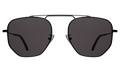 Front view of Patmos Sunglasses in Black/Grey Flat
