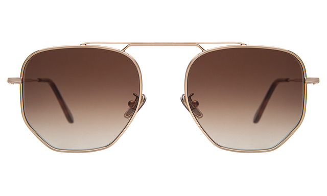 Patmos Sunglasses in Rose Gold Brown Flat Gradient