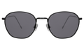 Front view of Prince Sunglasses in Black/Grey Flat