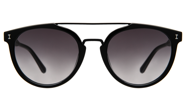 Puglia Sunglasses in Black with Grey Flat Gradient