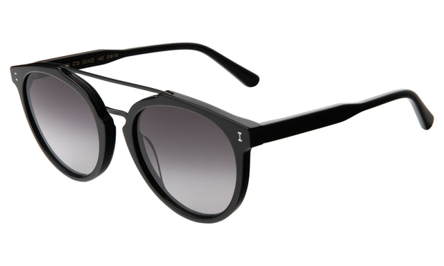 Puglia Sunglasses Side Profile in Black / Grey Flat Gradient