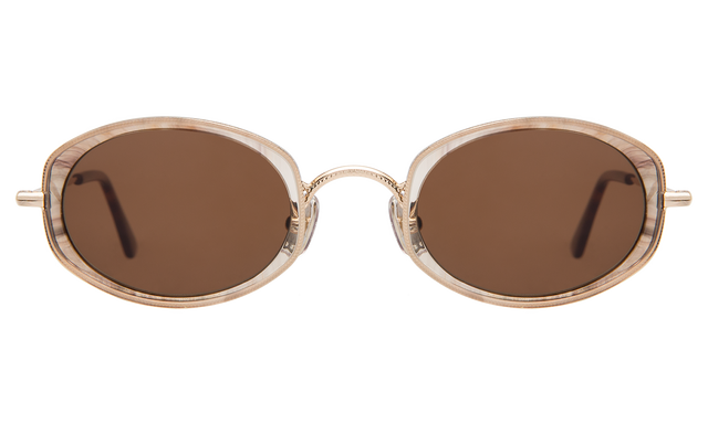Ravello II Sunglasses front view in Cocoa/Gold w/ Brown Lenses