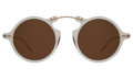 Front view of Roma II Sunglasses in Champagne/Brown Flat