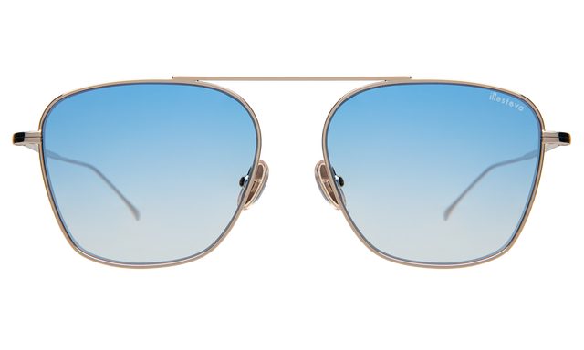 Samos Sunglasses in Gold with Blue Flat Gradient See Through