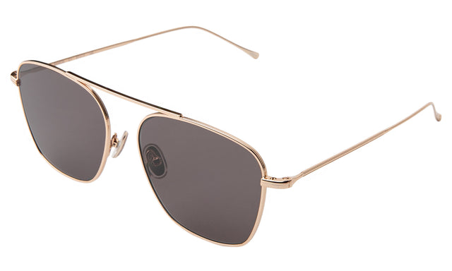 Samos Sunglasses Side Profile in Gold / Grey Flat