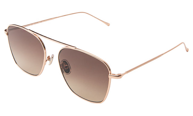 Samos Sunglasses Side Profile in Rose Gold / Brown Flat Gradient