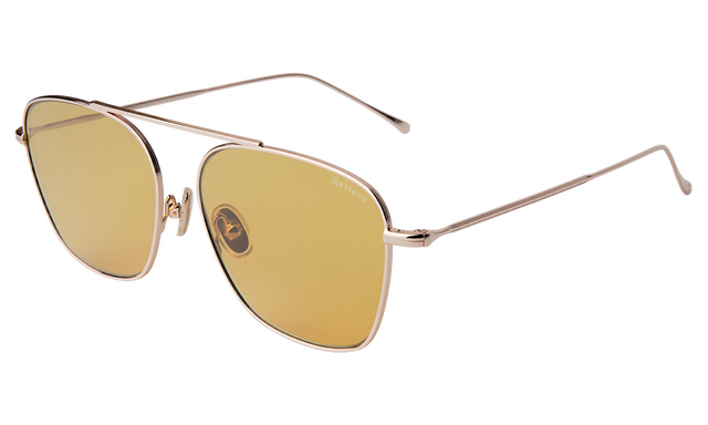 Samos Sunglasses Side Profile in Rose Gold / Honey Flat See Through