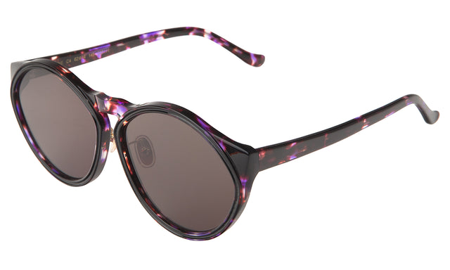 Sandie Sunglasses Side Profile in Berry Tortoise / Grey Flat