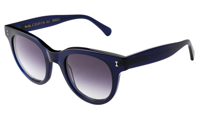 Sicilia Sunglasses Side Profile in Navy / Grey Gradient