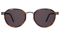 Front view of Tompkins Titanium Sunglasses in Havana/Matte Gunmetal/Grey