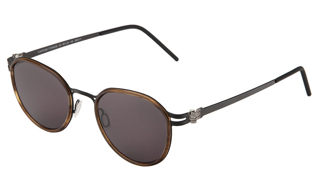 Tompkins Titanium Sunglasses Side Profile in Scotch/Matte Black / Grey