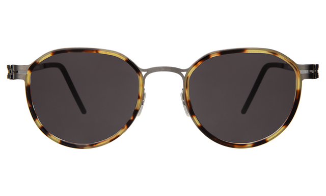 Tompkins Titanium Sunglasses in Tortoise/Matte Silver with Grey