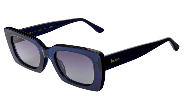 Wilson II Sunglasses Side Profile in Navy / Grey Flat Gradient