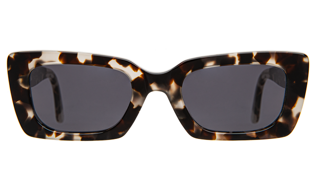 Wilson Sunglasses in White Tortoise with Grey Flat