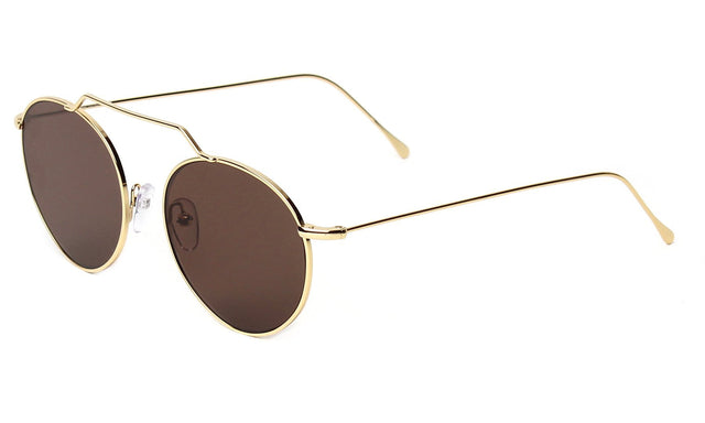 Wynwood II Sunglasses Side Profile in Gold / Brown Flat Lenses