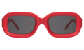 Front view of Vinyl Sunglasses in Matte Red/Grey