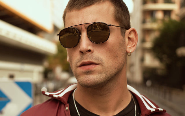 Man in Paris wearing the Mykonos Ace Sunglasses