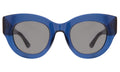 Front view of Alessia Sunglasses in Royal Blue/Grey Flat