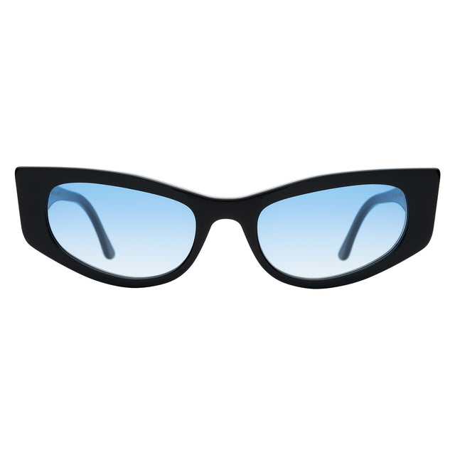 Alexa Sunglasses front view in Black with Blue Flat Gradient See Through
