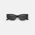 Front view of Alexa Sunglasses in Black/Grey Flat