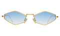 Front view of Astoria Sunglasses in Gold/Blue Flat Gradient See Through