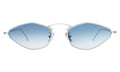 Front view of Austria Sunglasses in Silver/Midnight Blue Flat Gradient