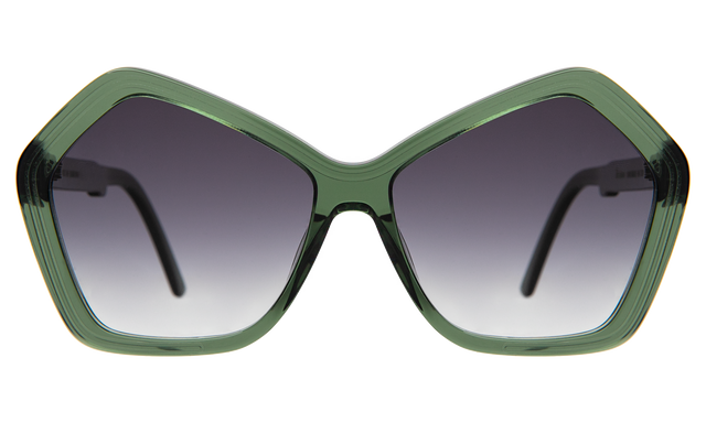 Barbra 55 Sunglasses in Pine with Grey Flat Gradient